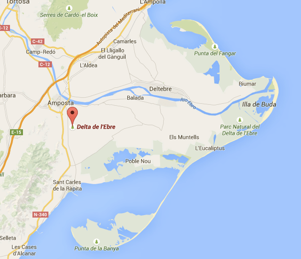 Mapa del Delta del Ebro